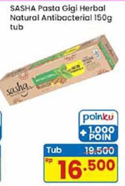 Promo Harga Sasha Toothpaste Halal Antibacterial 150 gr - Indomaret