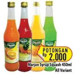 Promo Harga Marjan Syrup Squash All Variants 450 ml - Hypermart