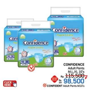 Promo Harga Confidence Adult Diapers Pants M10 10 pcs - LotteMart