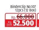 Promo Harga Joyko Binderclip 107 per 12 box 12 pcs - Lotte Grosir