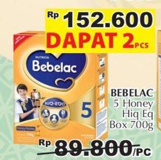 Promo Harga BEBELAC 5 Susu Pertumbuhan Madu per 2 box 700 gr - Giant