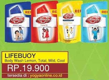 Promo Harga LIFEBUOY Body Wash Cool Fresh, Lemon Fresh, Mild Care 450 ml - Yogya