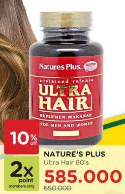 Promo Harga NATURES PLUS Ultra Hair 60 pcs - Watsons