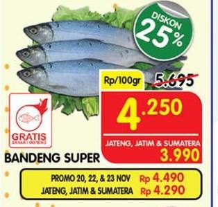 Promo Harga Ikan Bandeng Super per 100 gr - Superindo