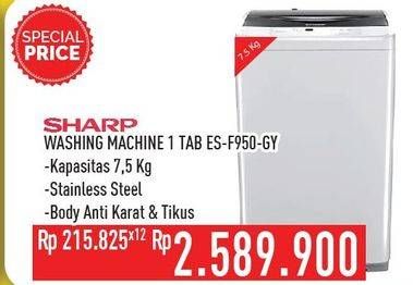 Promo Harga SHARP ES-F950P-GY | Washing Machine  - Hypermart