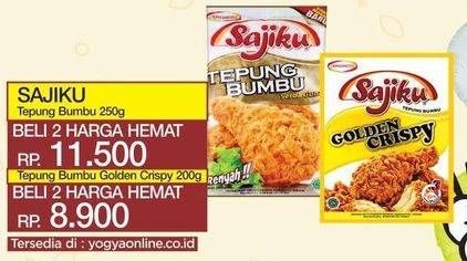 Promo Harga Ajinomoto Sajiku Tepung Bumbu Golden Crispy per 2 sachet 200 gr - Yogya