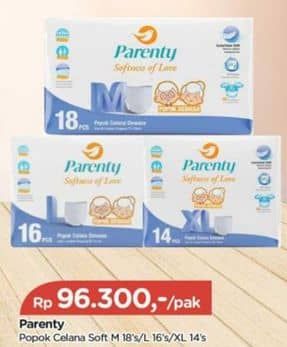 Promo Harga Parenty Softness Of Love Adult Diapers Pants M18, L16, XL14 14 pcs - TIP TOP