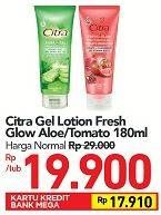 Promo Harga CITRA Fresh Glow Multifunction Gel Aloe Vera, Tomato 180 ml - Carrefour