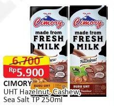 Promo Harga Cimory Susu UHT Hazelnut, Sea Salt, Cashew 250 ml - Alfamart