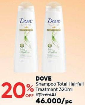 Promo Harga DOVE Shampoo Total Hair Fall Treatment 320 ml - Guardian