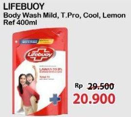 Promo Harga Lifebuoy Body Wash Mild Care, Total 10, Cool Fresh, Lemon Fresh 400 ml - Alfamart