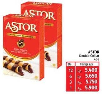 Promo Harga ASTOR Wafer Roll Chocolate 40 gr - Lotte Grosir