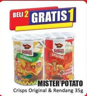 Promo Harga Mister Potato Snack Crisps Original, Rendang 35 gr - Hari Hari