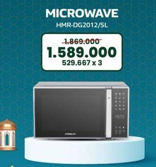 Promo Harga Hitachi HMR-DG2012 2 in 1 Grill Microwave Oven 20L  - Electronic City