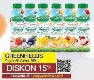 Promo Harga GREENFIELDS Yogurt Drink All Variants 250 ml - Yogya