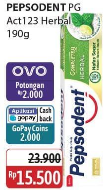 Promo Harga Pepsodent Pasta Gigi Action 123 Herbal 190 gr - Alfamidi