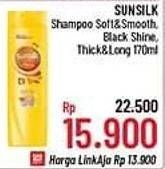 Promo Harga SUNSILK Shampoo Soft And Smooth, Black Shine, Thick Long 170 ml - Alfamidi