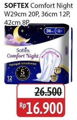 Promo Harga Softex Comfort Night Wing 29cm, Wing 36cm, Wing 42cm 8 pcs - Alfamidi