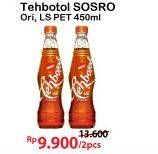 Promo Harga SOSRO Teh Botol Less Sugar, Original 450 ml - Alfamart