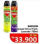 Promo Harga BAYGON Insektisida Spray Citrus Fresh, Lavender 750 ml - Alfamidi