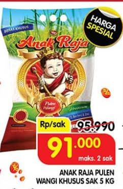 Promo Harga Anak Raja Beras Pulen Wangi 5000 gr - Superindo