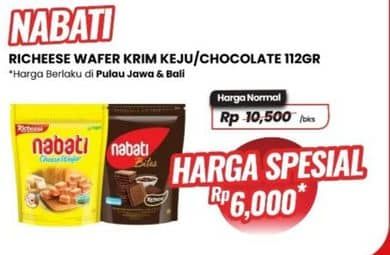 Promo Harga Nabati Wafer Richeese, Richoco 115 gr - Carrefour