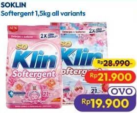 Promo Harga So Klin Softergent All Variants 1500 gr - Hypermart