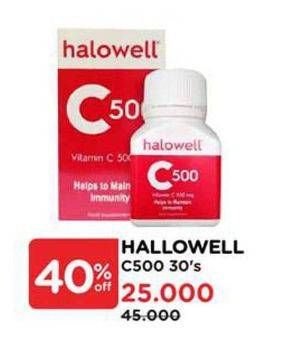 Promo Harga Halowell Vitamin C 500 mg 30 pcs - Watsons