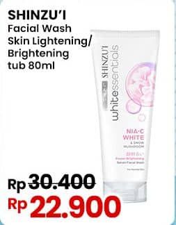 Promo Harga Shinzui Facial Wash Skin Lightening, White Essentials 80 ml - Indomaret