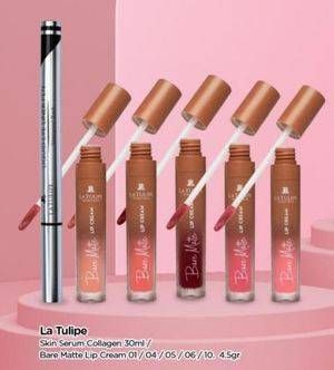 Promo Harga La Tulipe Skin Serum Collagen/Bare Matte Lip Cream  - TIP TOP