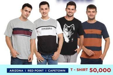 Promo Harga ARIZONA/ RED POINT/ CAPETOWN T-Shirt  - Carrefour