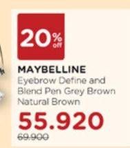 Promo Harga Maybelline Define & Blend Brow Pencil Grey Brown, Natural Brown  - Watsons