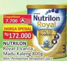 Promo Harga Nutrilon Royal 3 Susu Pertumbuhan Vanila, Madu 800 gr - Alfamart