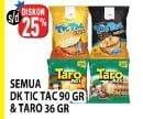 Promo Harga DUA KELINCI Tic Tac 90gr/TARO Net Snack 36gr  - Hypermart
