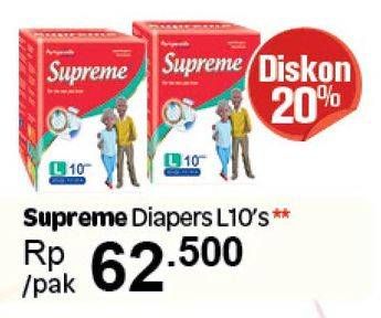 Promo Harga SUPREME Adult Diapers L10  - Carrefour
