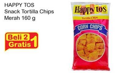 Promo Harga HAPPY TOS Tortilla Chips per 2 pouch 160 gr - Indomaret