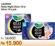 Promo Harga Laurier Relax Night 35cm, 30cm 12 pcs - Indomaret