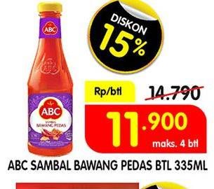 Promo Harga ABC Sambal Bawang Pedas 335 ml - Superindo