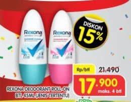 Promo Harga Rexona Deo Roll On 45 ml - Superindo
