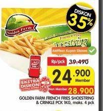 Promo Harga GOLDEN FARM French Fries Shoestring, Crinkle 1 kg - Superindo