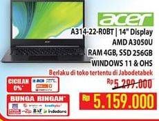 Promo Harga ACER ACER A314-22-R0BT | Laptop 14"  - Hypermart