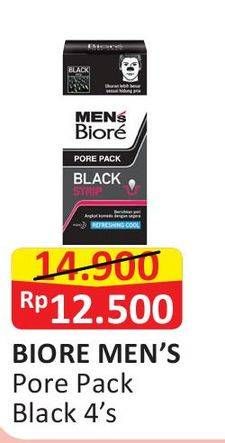 Promo Harga BIORE MENS Pore Pack Black 4 pcs - Alfamart