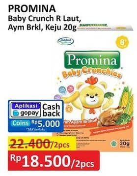 Promo Harga Promina 8+ Baby Crunchies Keju, Krim Ayam Brokoli, Seaweed 20 gr - Alfamart