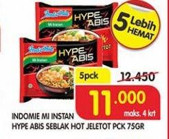 Promo Harga INDOMIE Hype Abis Seblak Hot Jeletot per 5 pcs 75 gr - Superindo