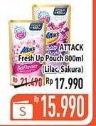 Promo Harga ATTACK Fresh Up Softener Dazzling Lilac, Sakura Blossom 800 ml - Hypermart