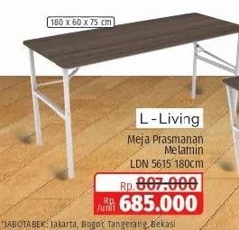 Promo Harga Living L Meja Prasmanan Melamin 180cm  - Lotte Grosir