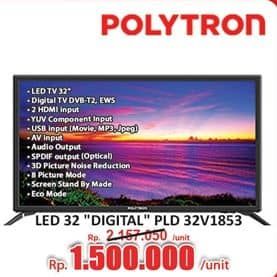 Promo Harga Polytron PLD 32V1853 Digital LED TV  - Hari Hari