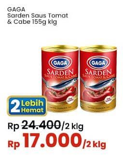 Promo Harga Gaga Sardines In Tomato Sauce Chilli/ Tomat Dan Cabe 155 gr - Indomaret