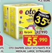 Promo Harga OTO Adult Diapers Pants M8, XXL8, XL8 8 pcs - Superindo