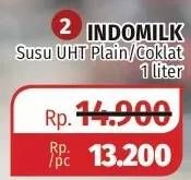 Promo Harga Indomilk Susu UHT Full Cream Plain, Cokelat 1000 ml - Lotte Grosir